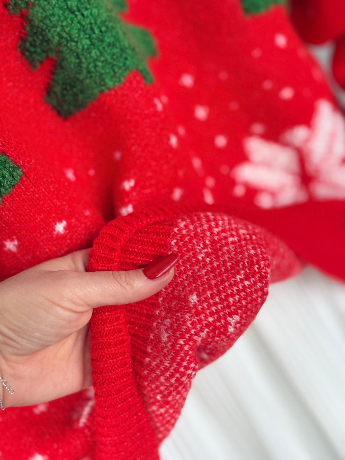 NuNu By Yeni Yıl Temalı Yeşil Ağaçlı Kadın Kazak