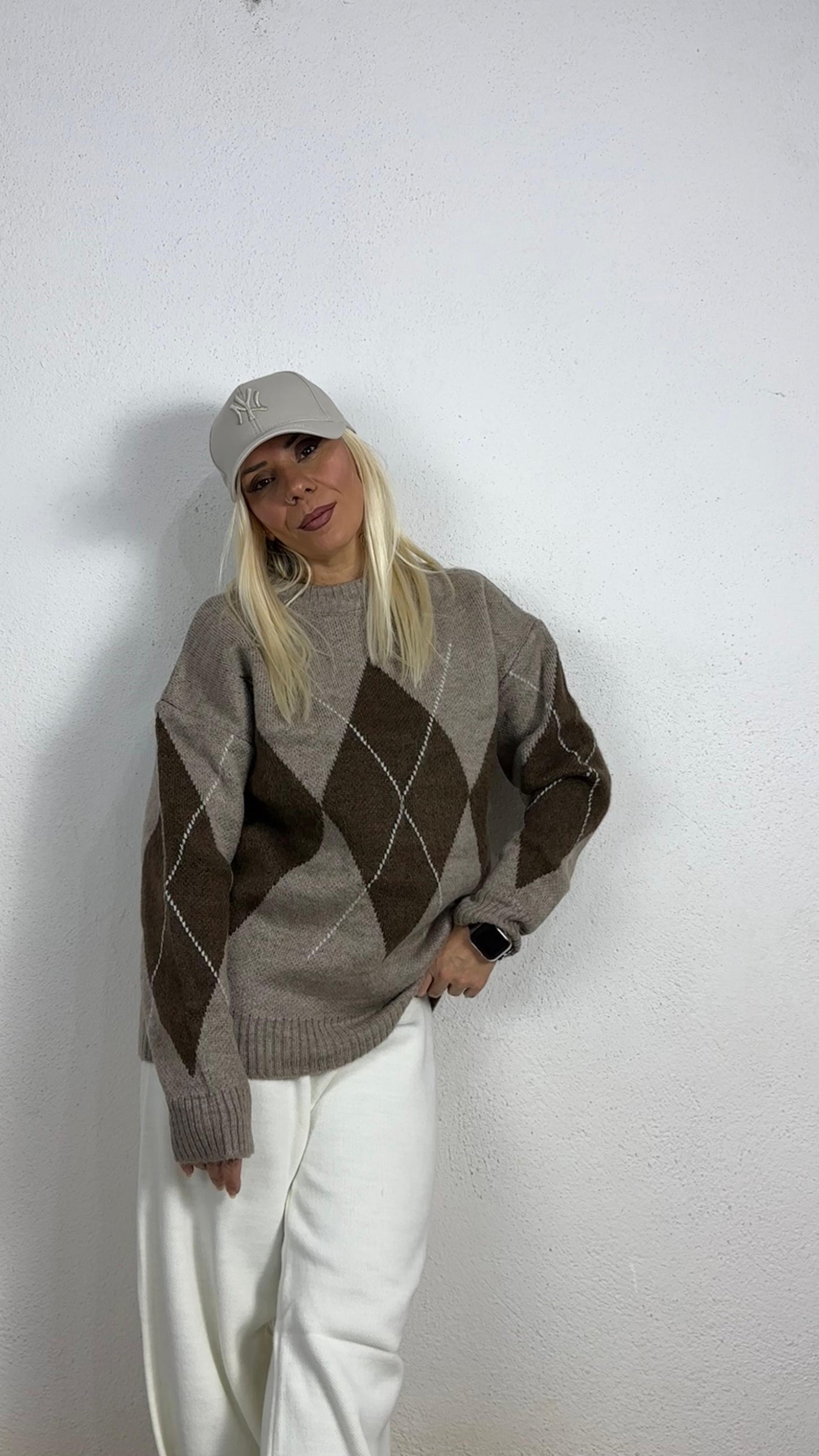 NuNu Minerva Bej Baklava Desen Kazak