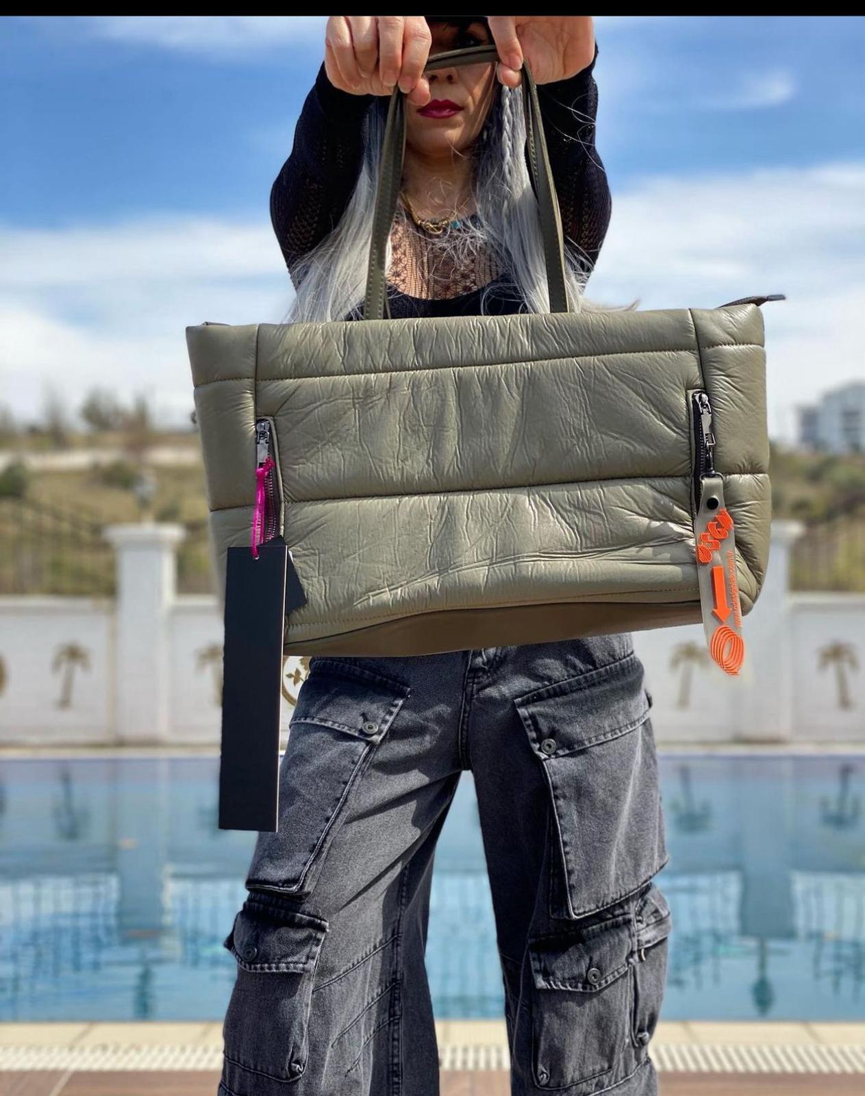 NuNu'S & Q Design Lab Haki Paraşüt Çanta