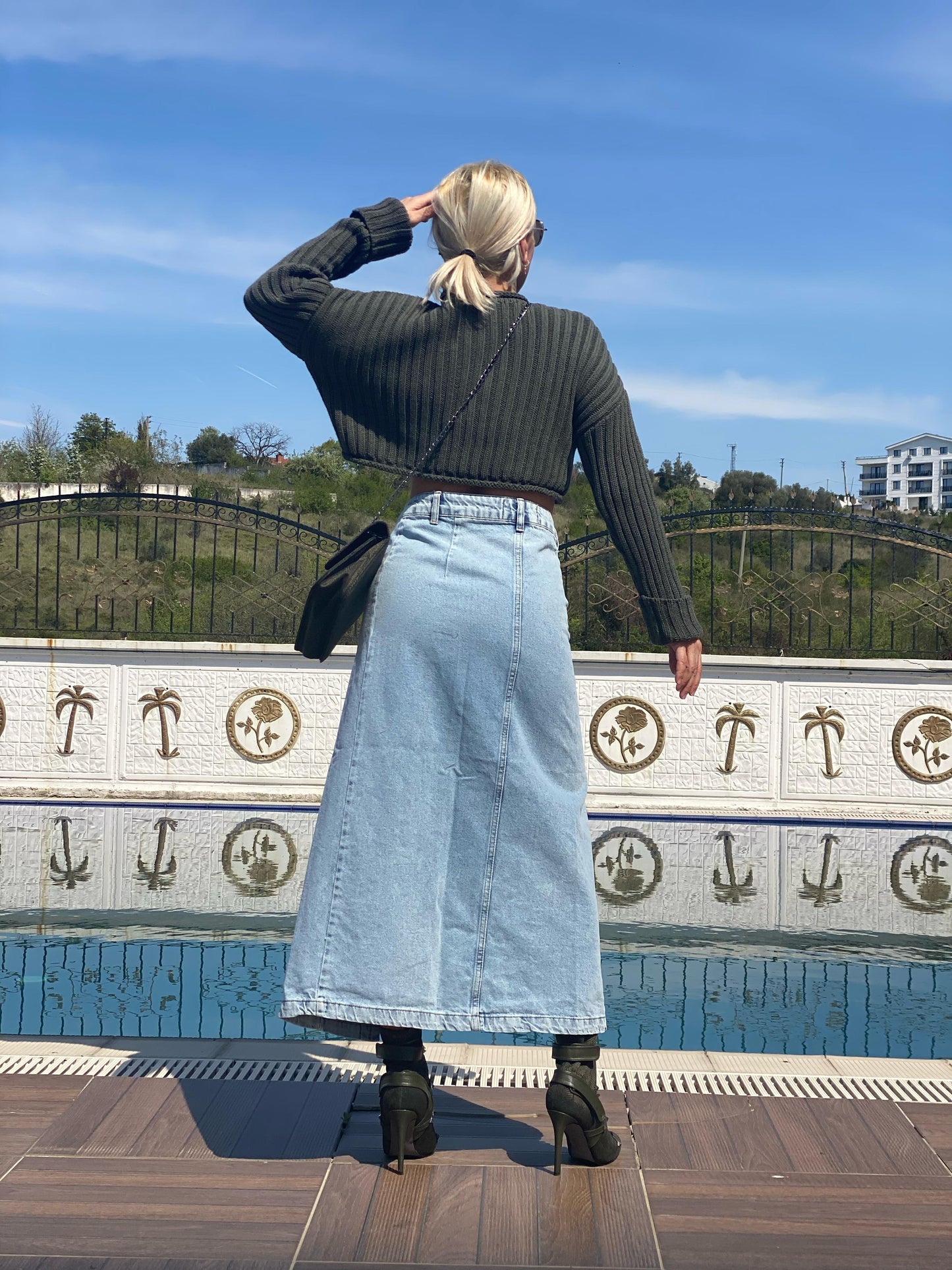 NuNu’S Paris 85 Uzun Düğmeli Kot Etek