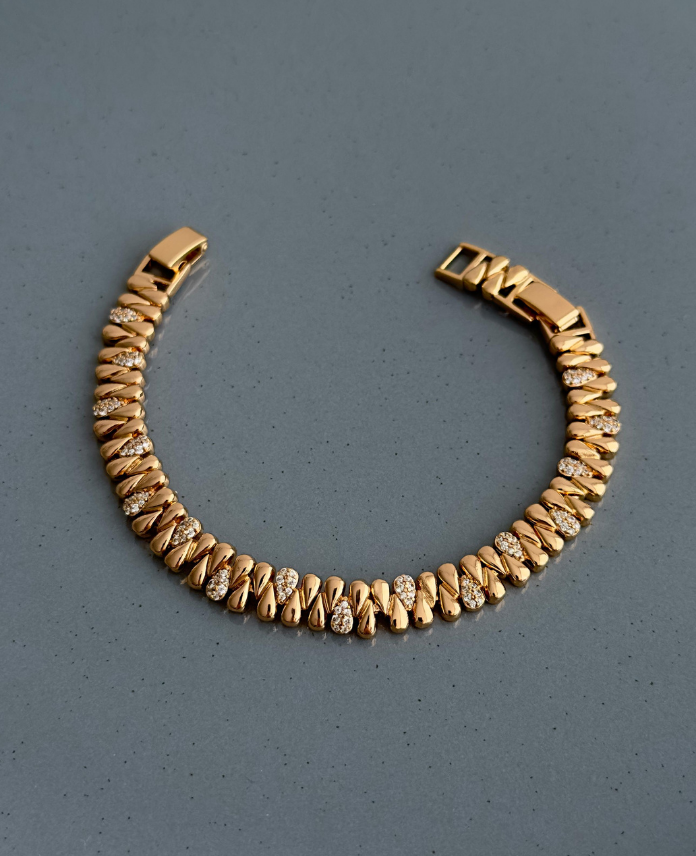 Xuping Rose İki Sıra Damla Taşlı Bileklik