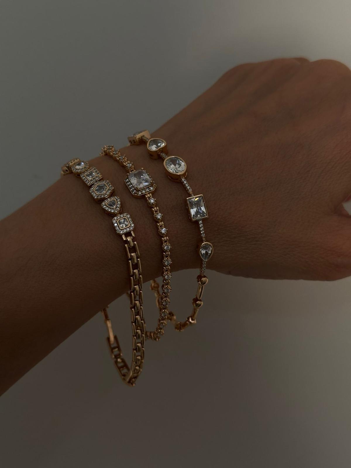 Xuping Dikdörtgen Yuvarlak Damla Bileklik