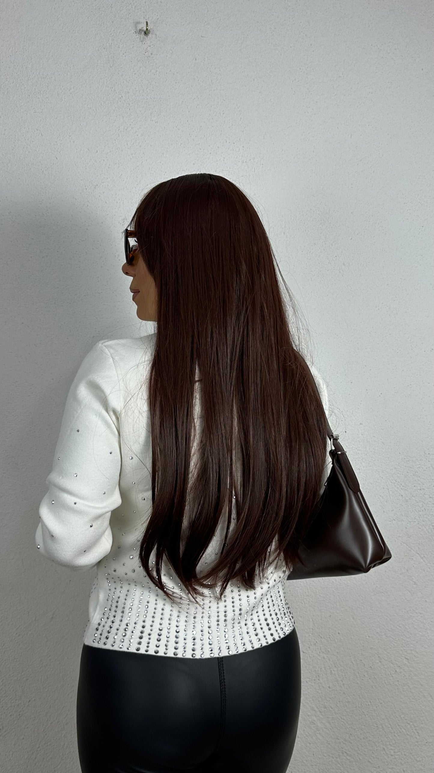 Mocha Kahve Fiber Kahküllü Peruk 70 cm (28 inç)