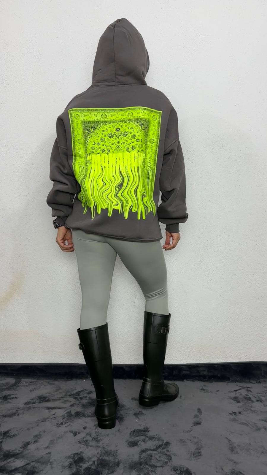 NuNu By Lagos Monarch Oversize Gri Kapüşonlu Sweatshirt