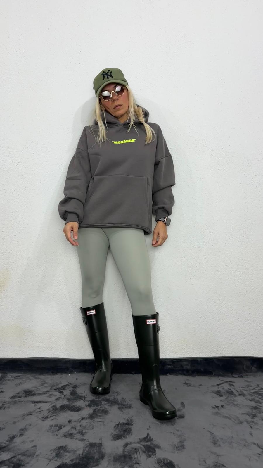 NuNu By Lagos Monarch Oversize Gri Kapüşonlu Sweatshirt