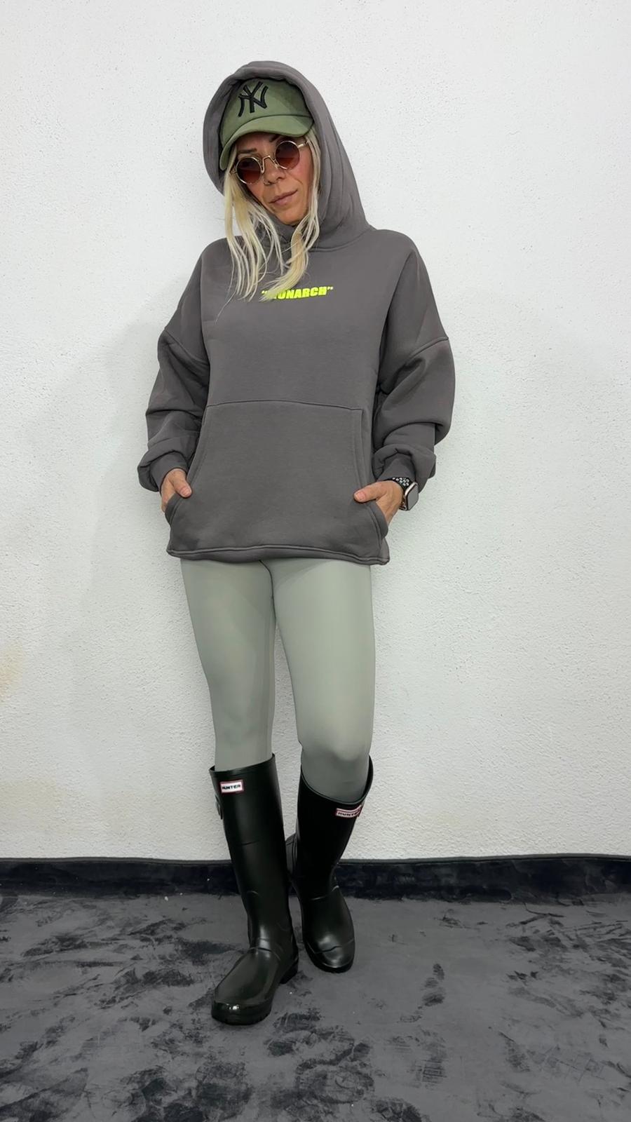 NuNu By Lagos Monarch Oversize Gri Kapüşonlu Sweatshirt