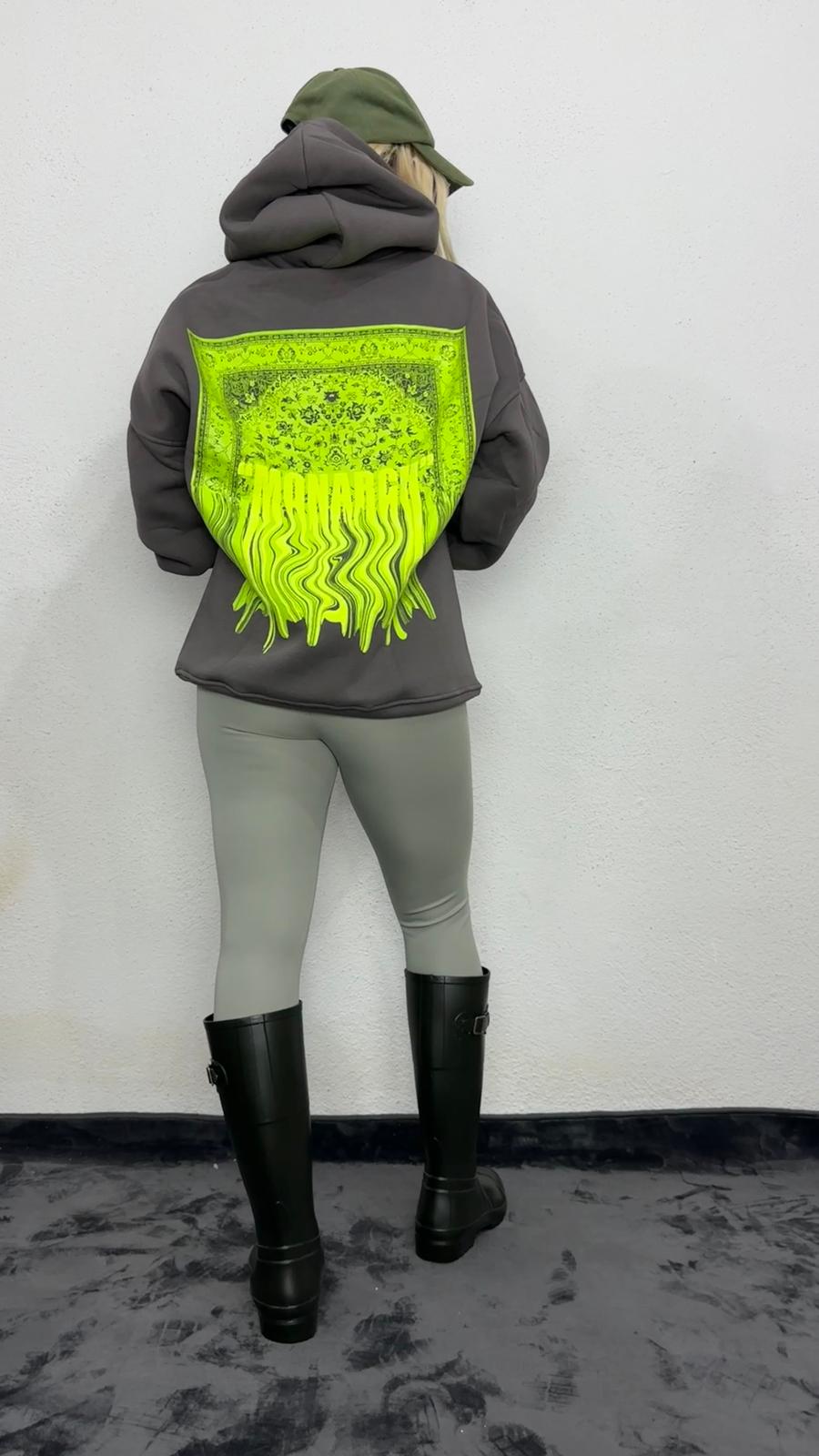 NuNu By Lagos Monarch Oversize Gri Kapüşonlu Sweatshirt