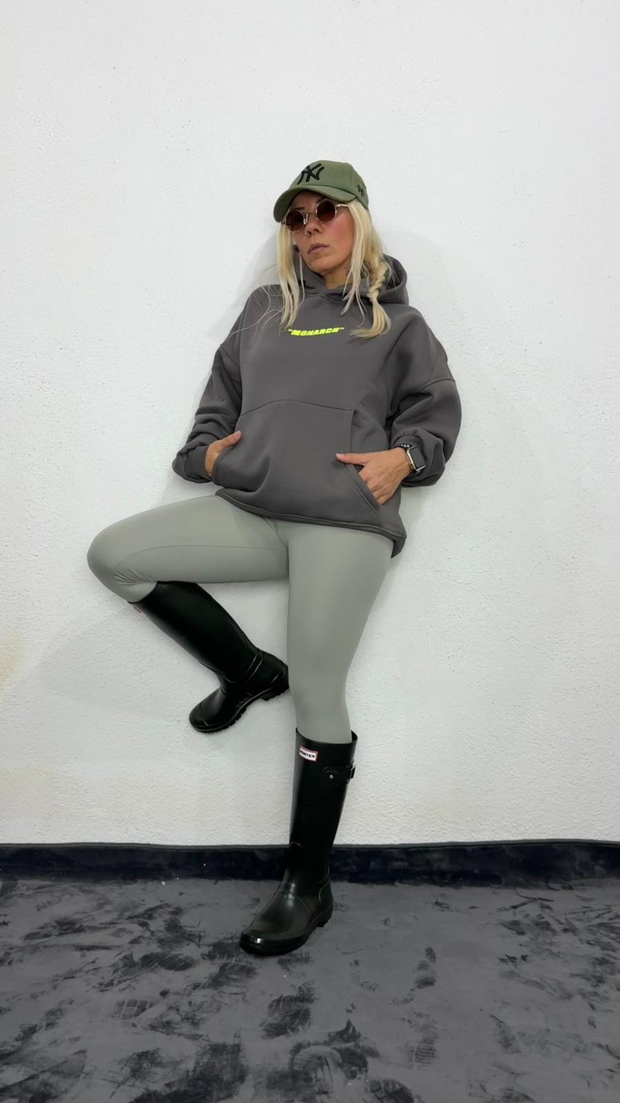 NuNu By Lagos Monarch Oversize Gri Kapüşonlu Sweatshirt