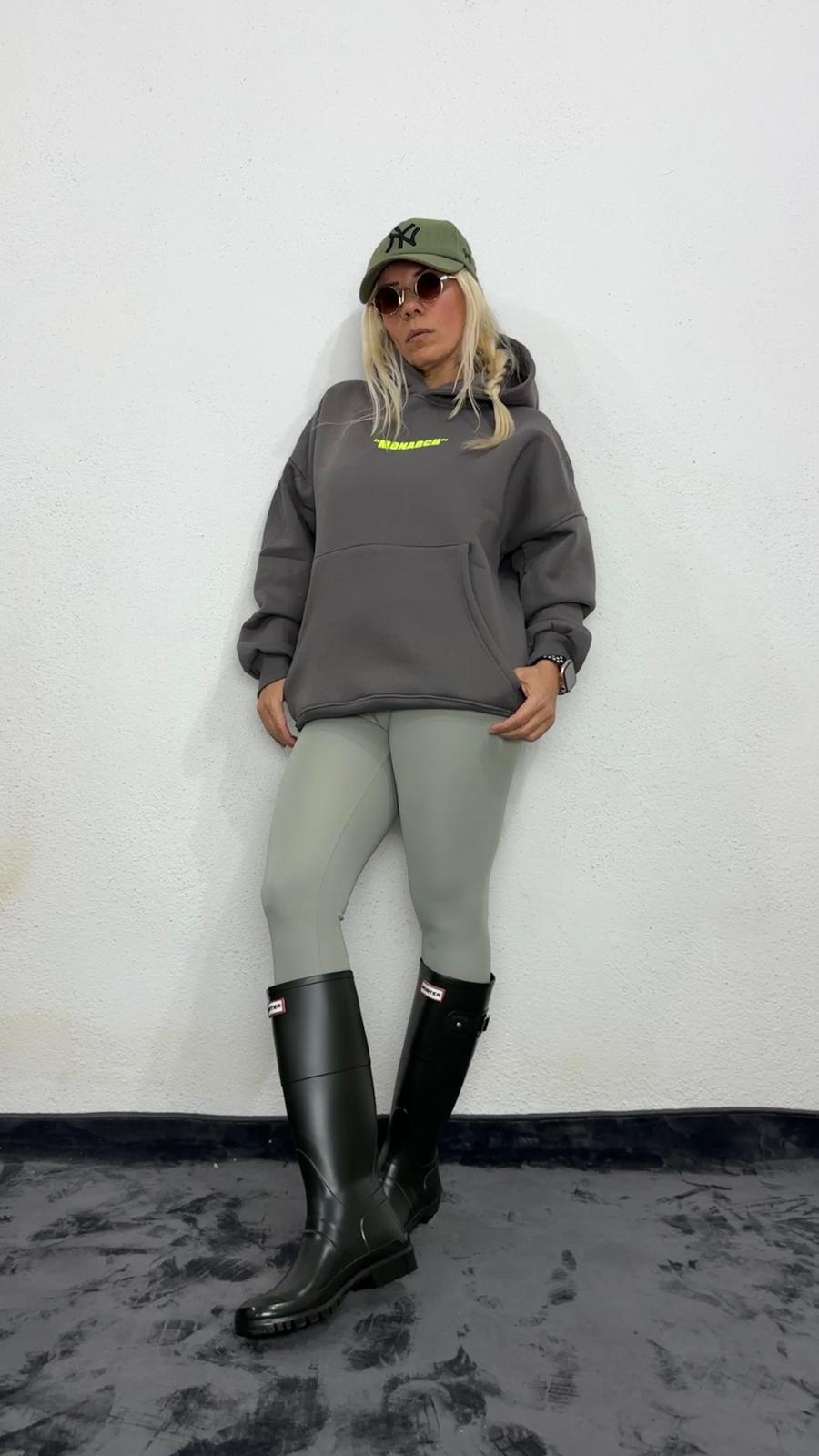 NuNu By Lagos Monarch Oversize Gri Kapüşonlu Sweatshirt