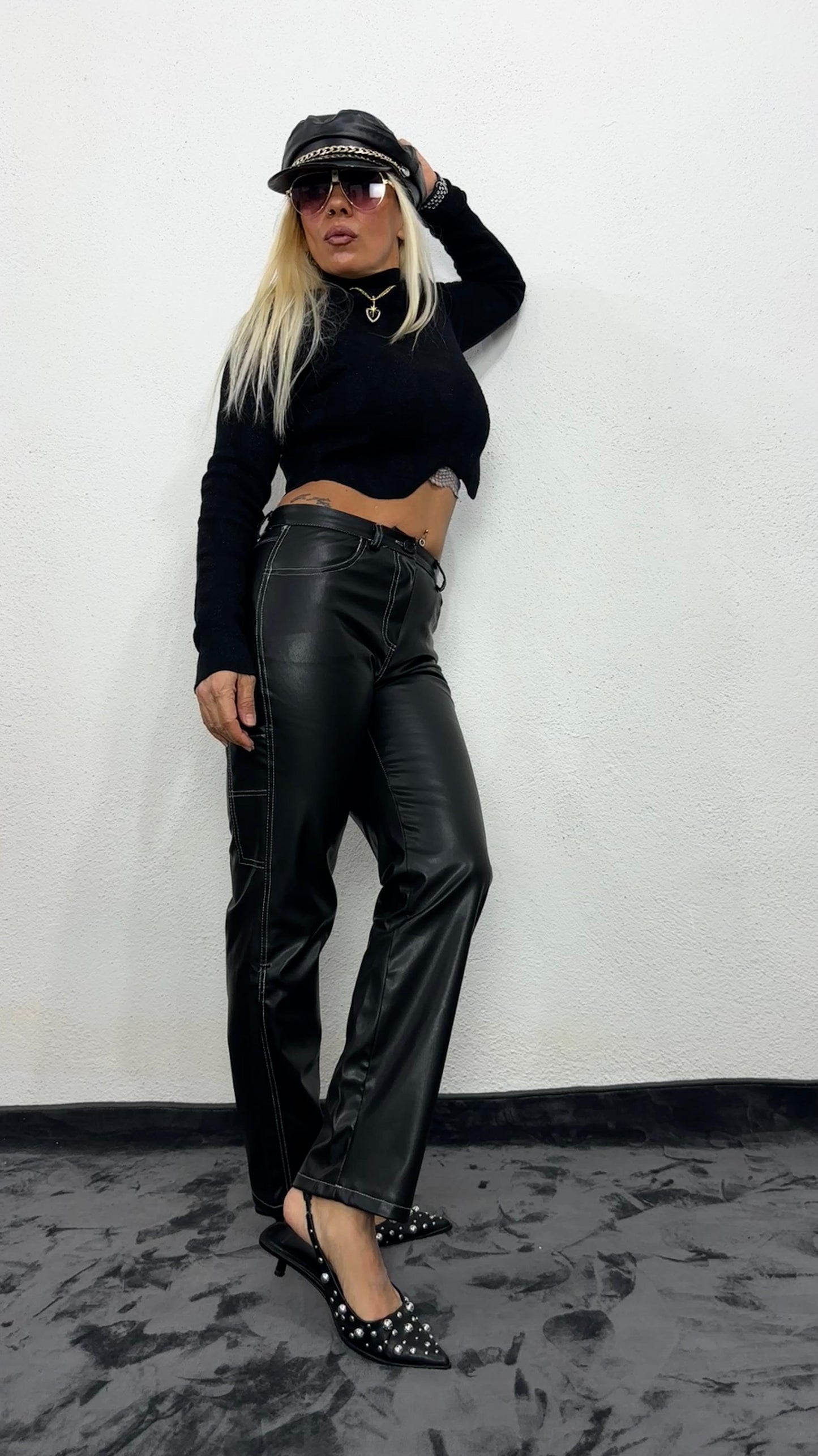 NuNu By Black Edge Leather Kargo Pantolon