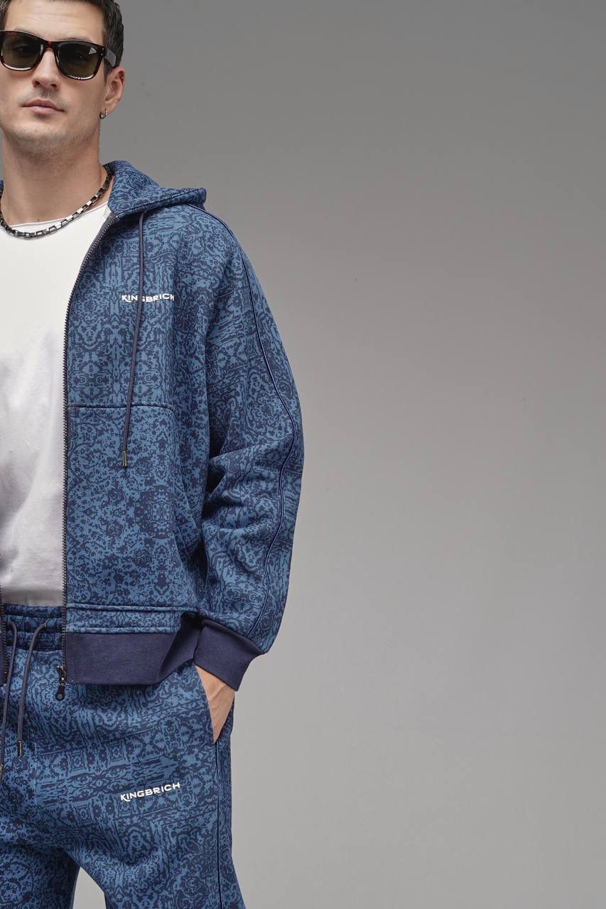 NuNu By King Oversize Etnik Mavi Eşofman Takımı