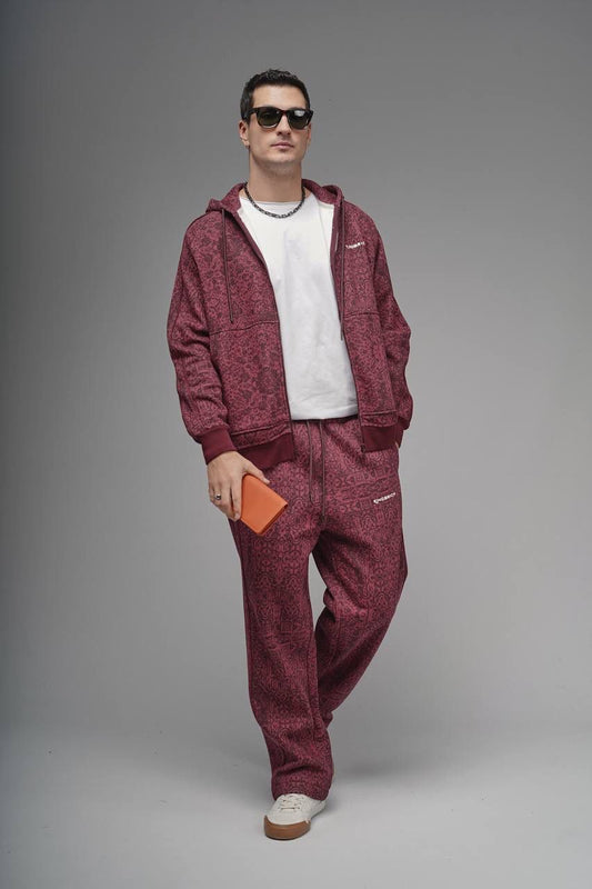 NuNu By King Oversize Etnik Bordo Eşofman Takımı