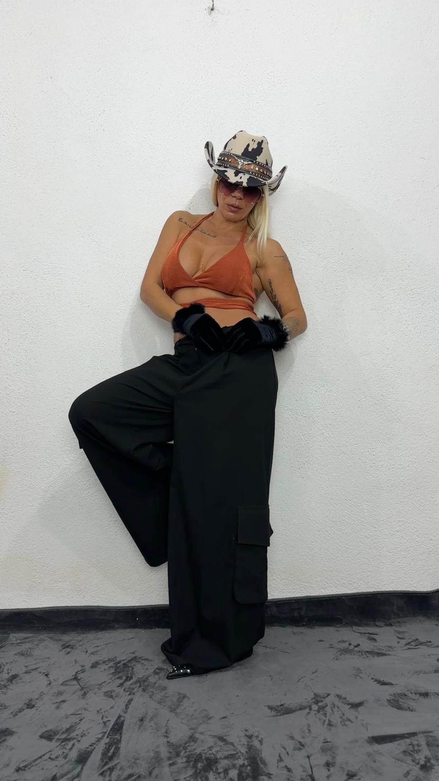 NuNu By Nova Wrap Bakır Crop Top