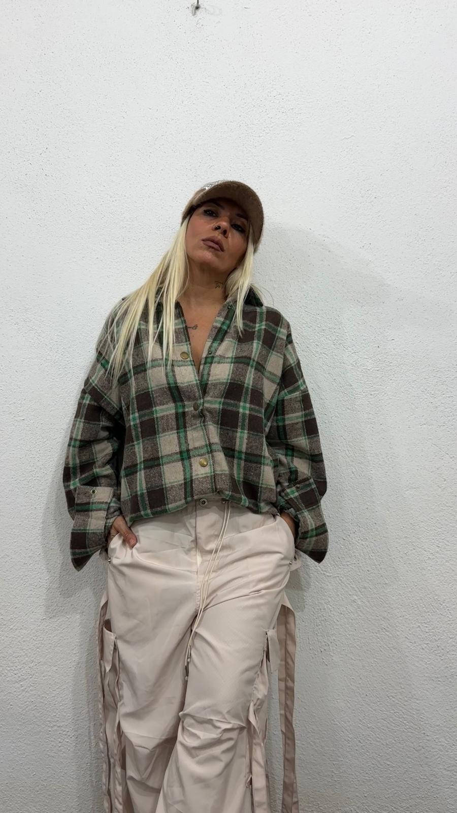 NuNu By Retro Bej Oversize Oduncu Gömlek