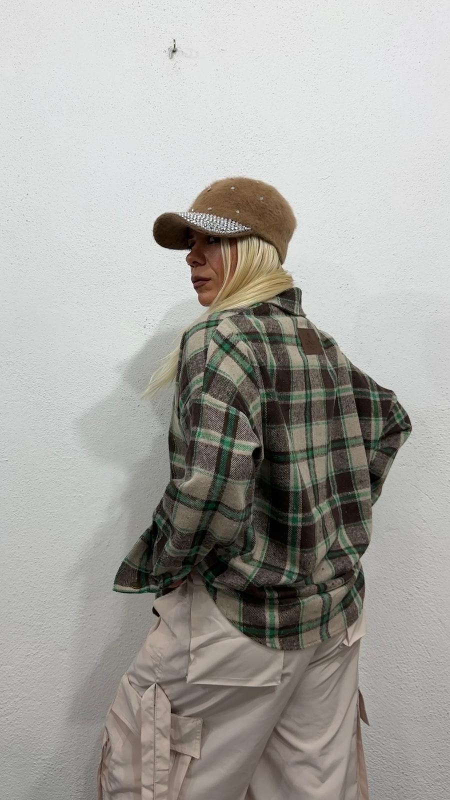 NuNu By Retro Bej Oversize Oduncu Gömlek