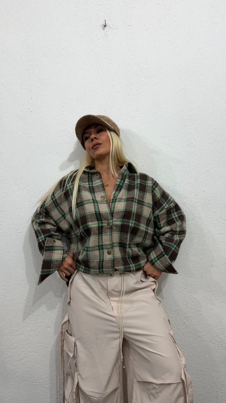 NuNu By Retro Bej Oversize Oduncu Gömlek