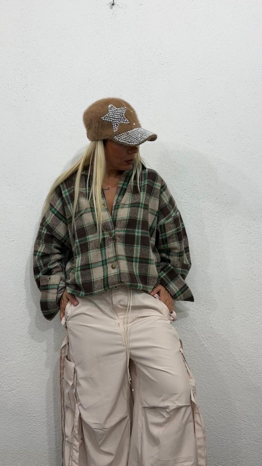 NuNu By Retro Bej Oversize Oduncu Gömlek