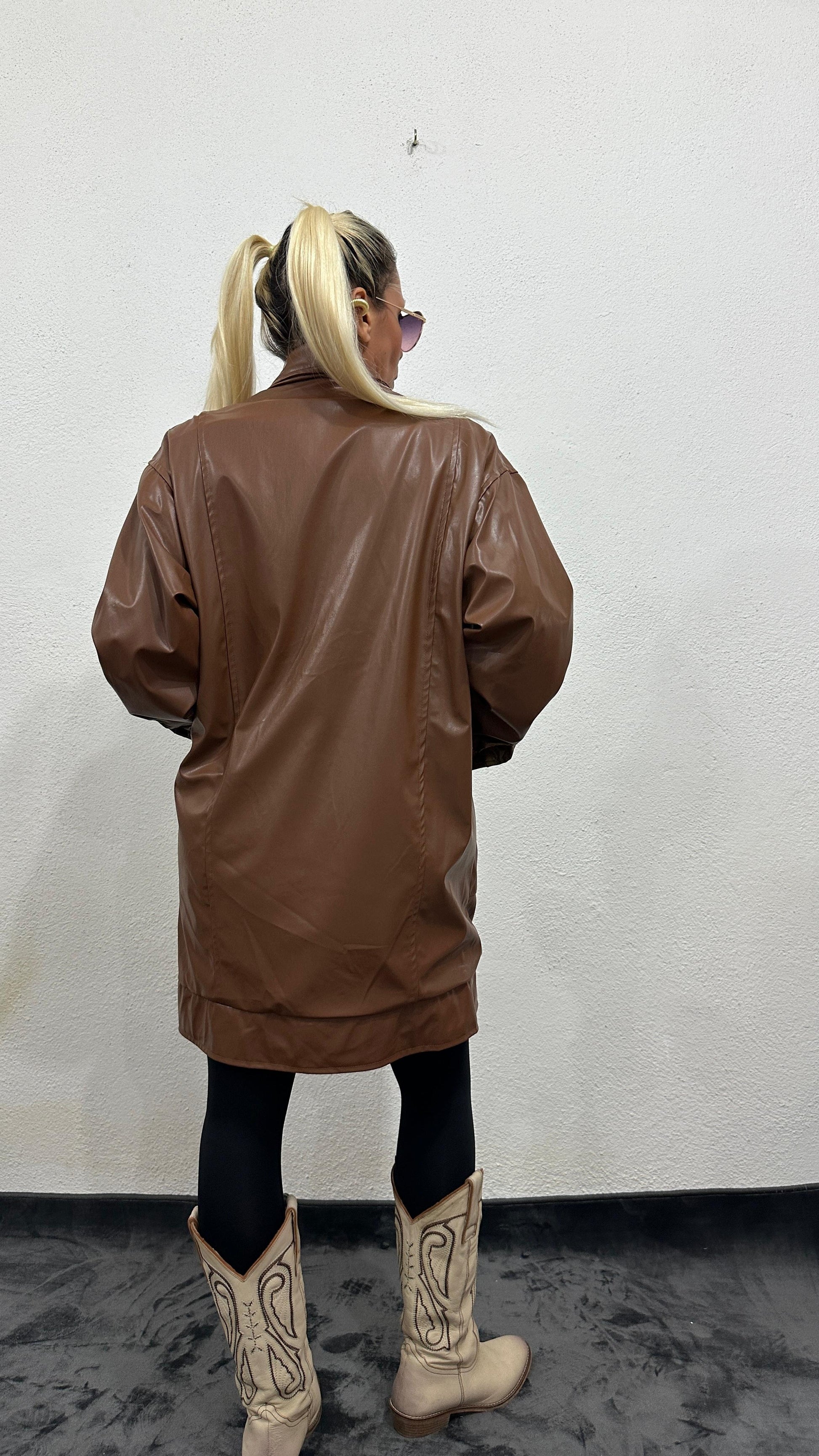 NuNu By Vintage Kahverengi Suni Deri Ceket