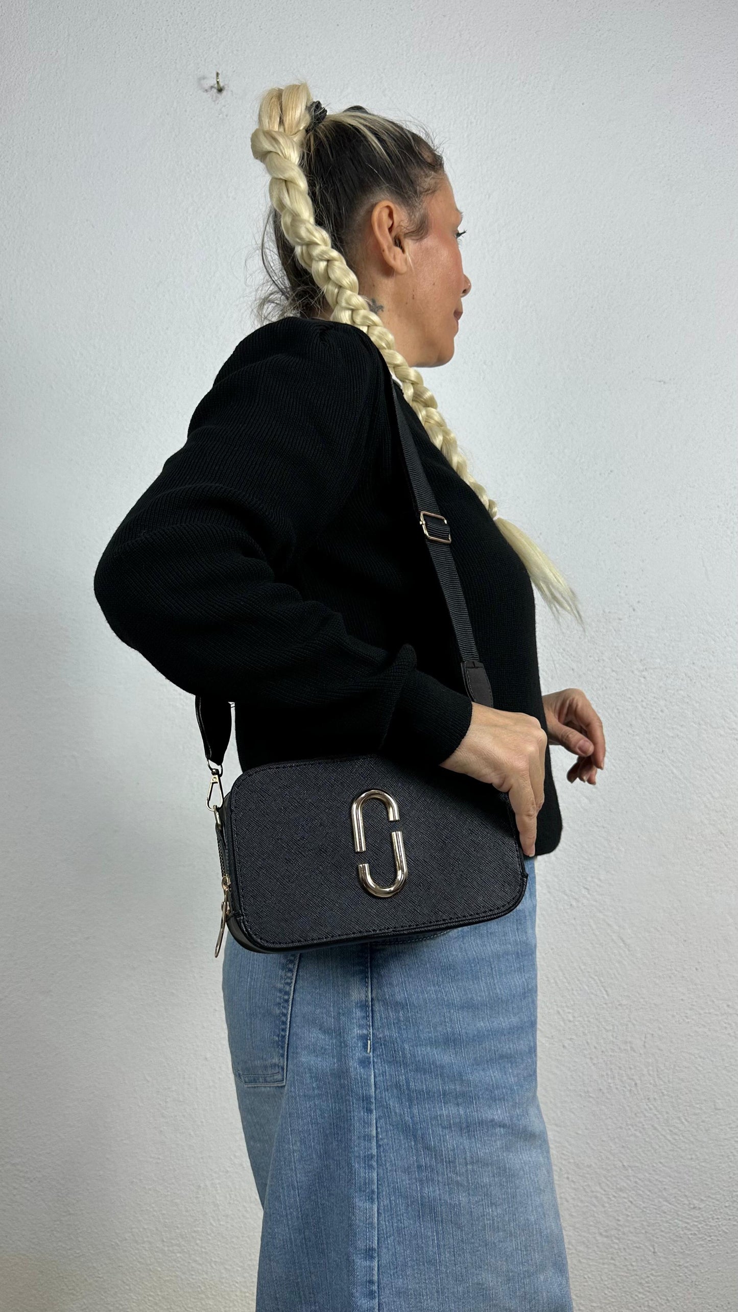 Nunu By Noir Dual Siyah Metal Aksesuarlı Çanta
