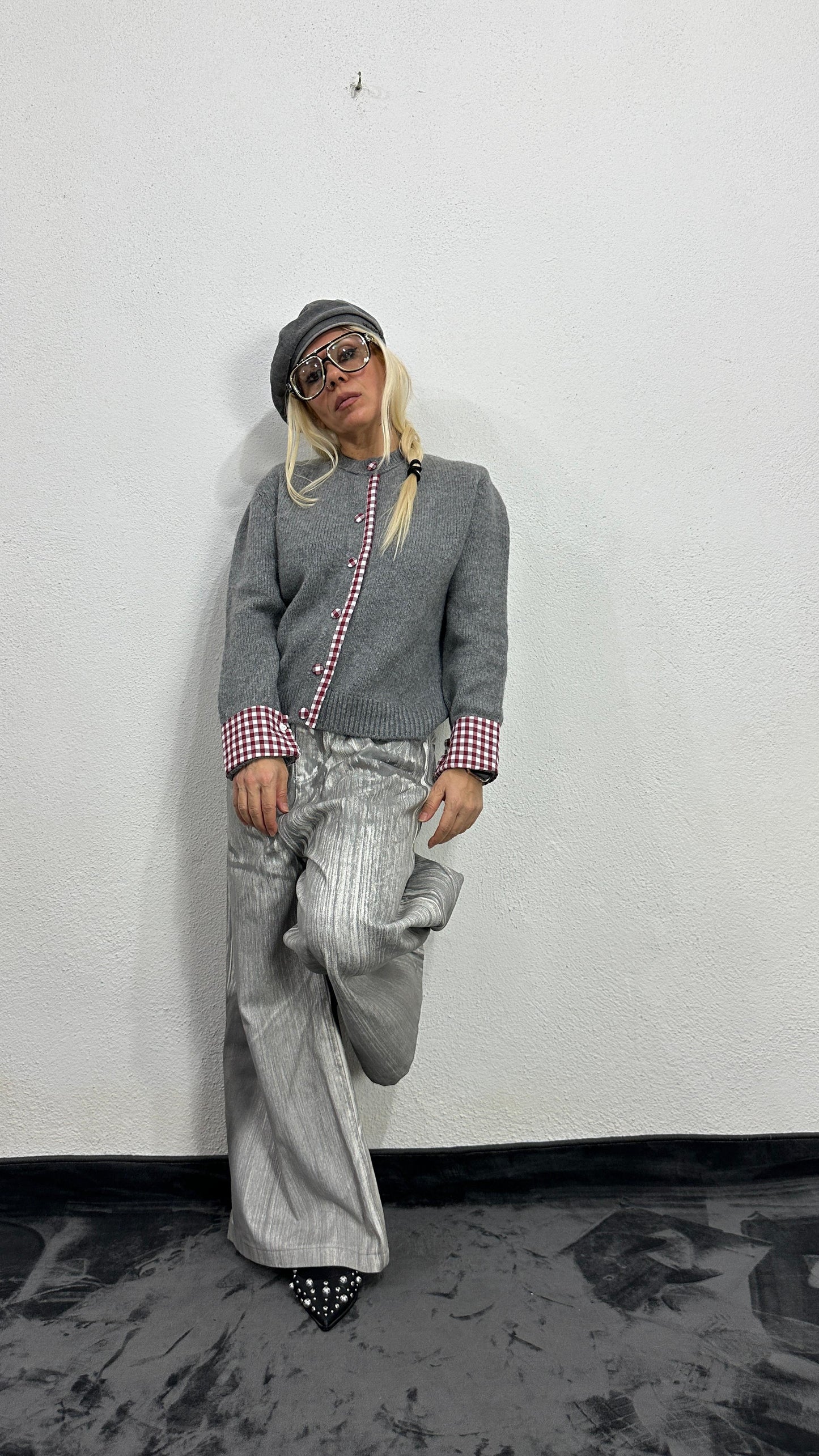 NuNu By QU Colette Pötikare Gri Triko Hırka