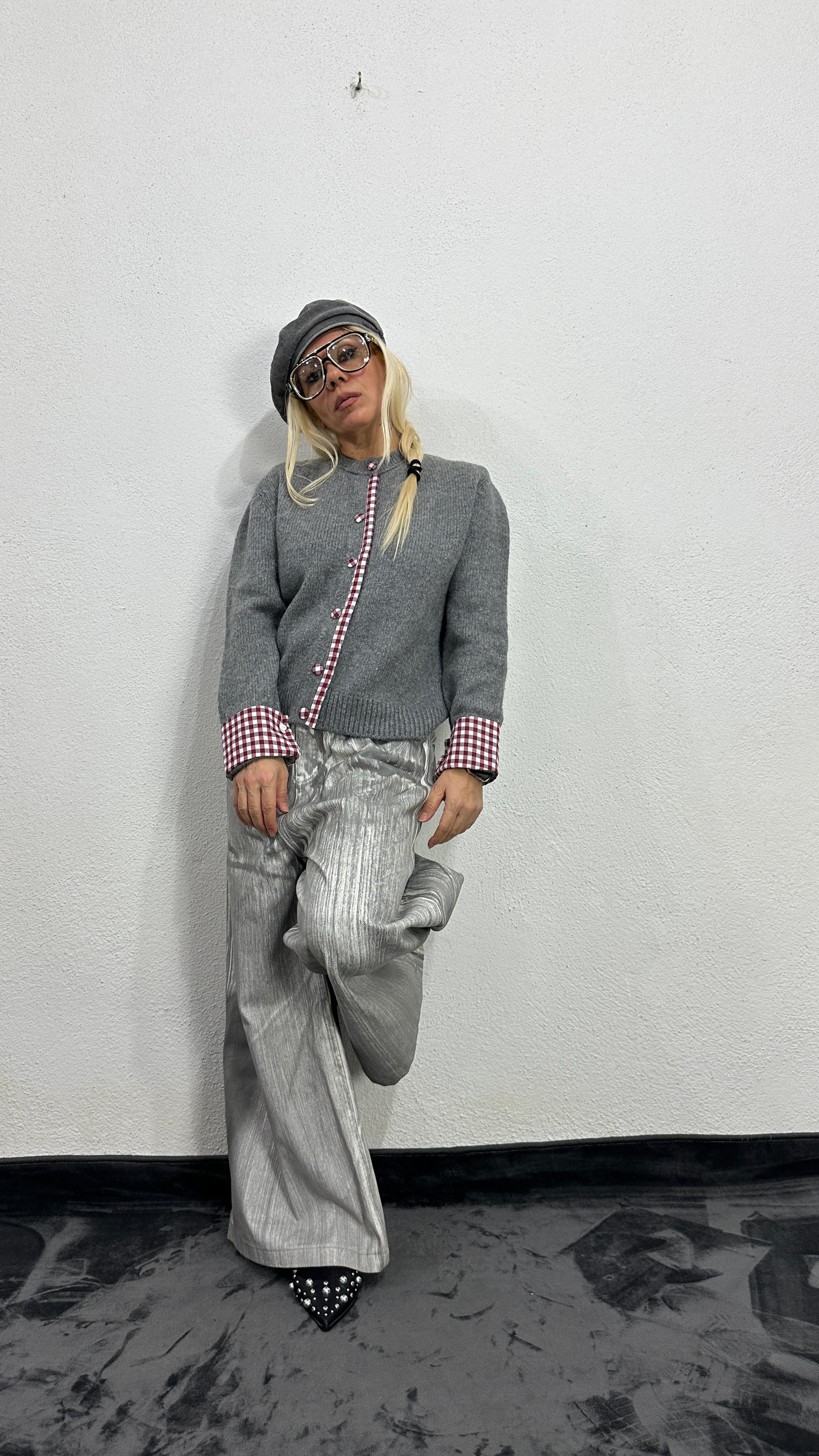 NuNu By QU Colette Pötikare Gri Triko Hırka