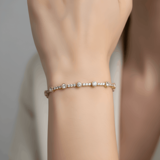 NuNu By Tek Taş Detay Xuping Bileklik Gold