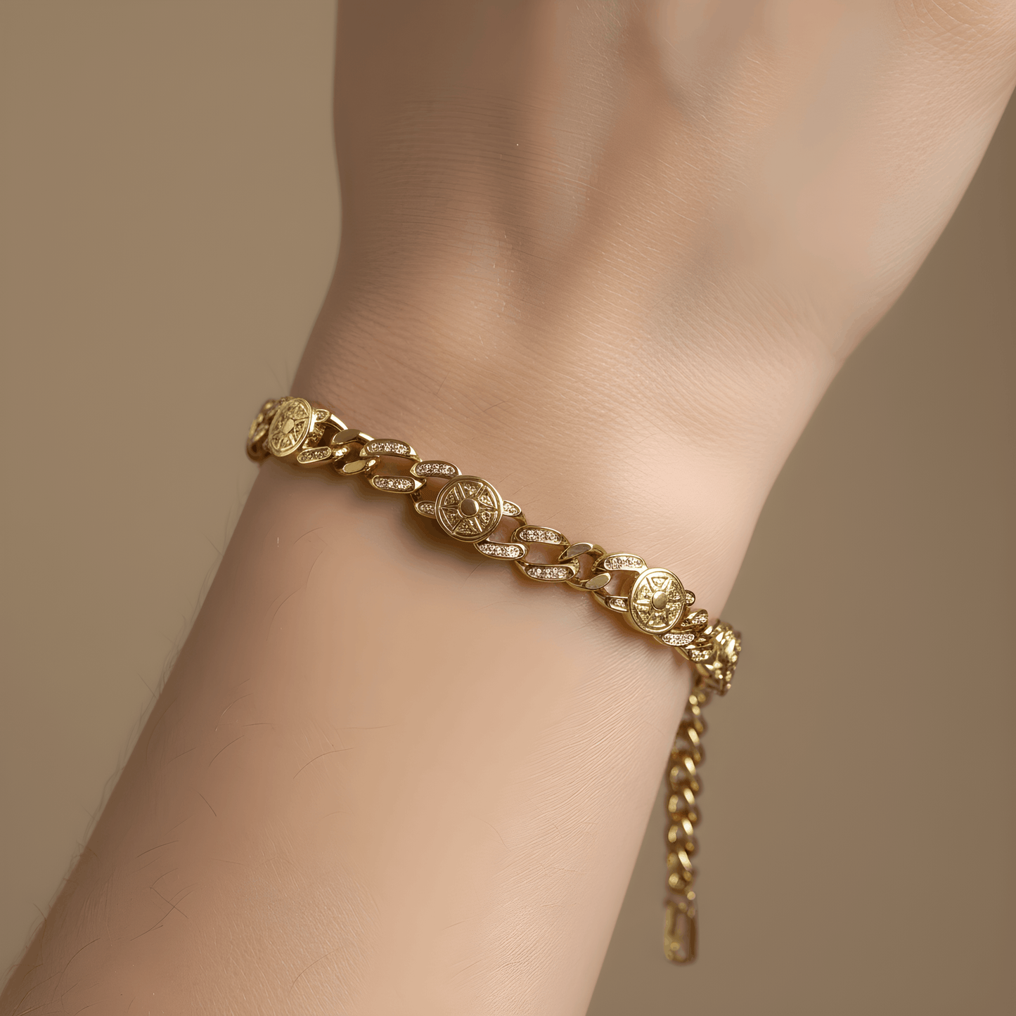 NuNu By Üçlü Oval Detay Xuping Bileklik Gold