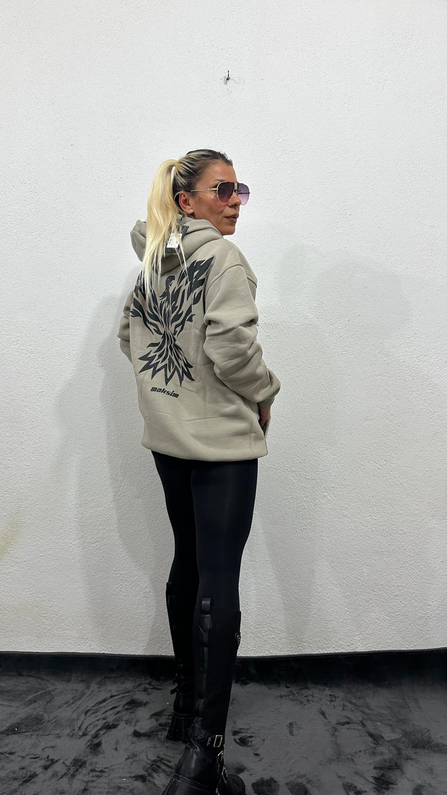 Bej Unisex Phoenix Oversize Sweatshirt