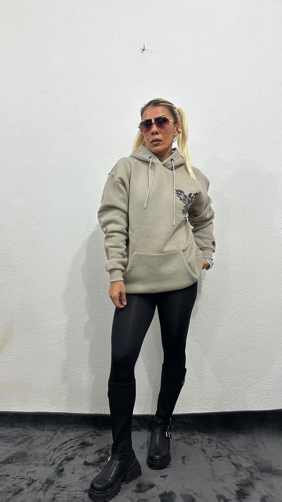 Bej Unisex Phoenix Oversize Sweatshirt