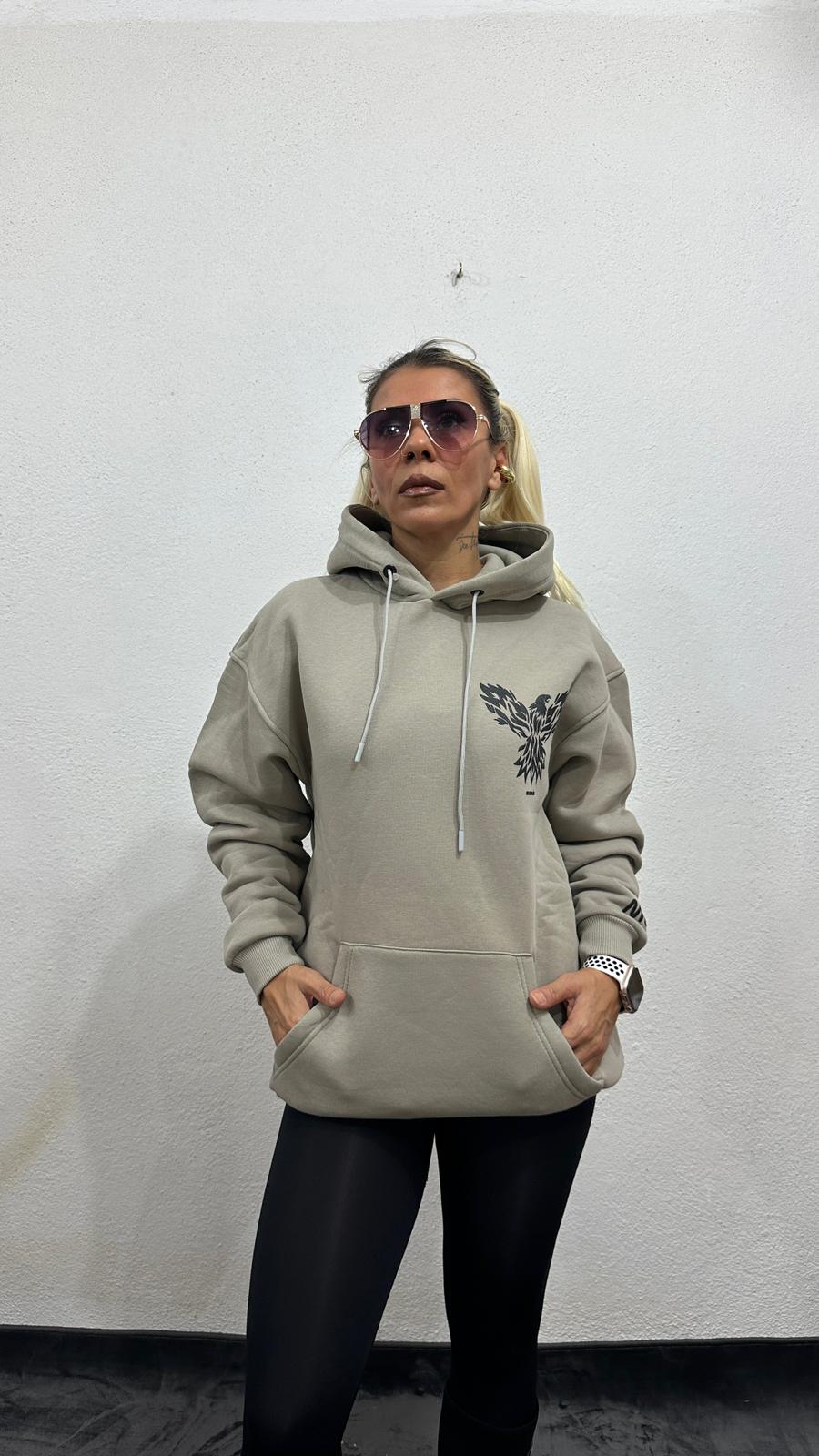 Bej Unisex Phoenix Oversize Sweatshirt