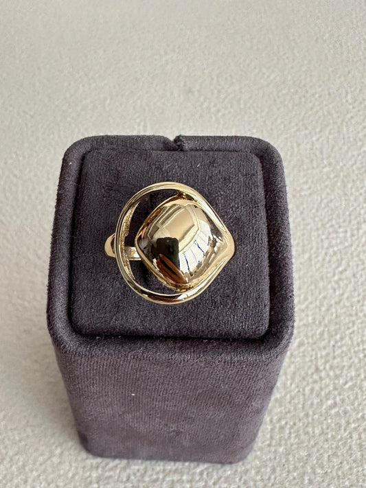 Çelik Gold Bubble Yüzük