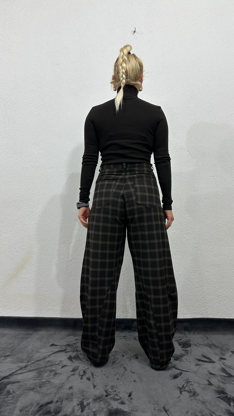 NuNU By Haki Ekose Balon Fit Kumaş Pantolon