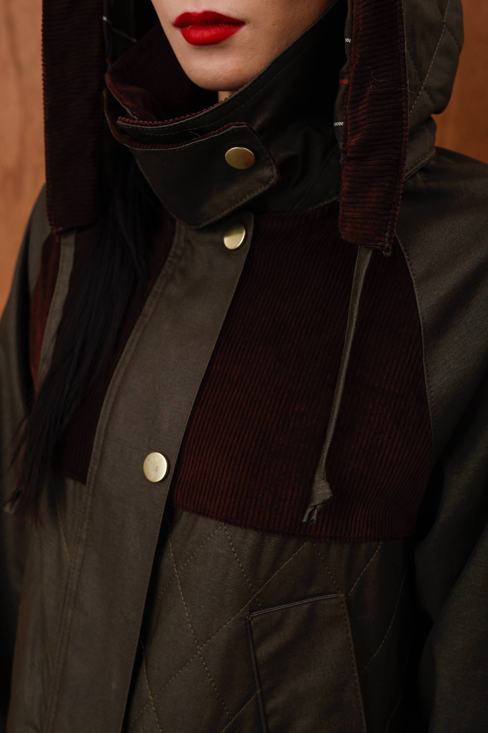 NuNu By Haki Kapitone Kapüşonlu Kadife Detaylı Parka