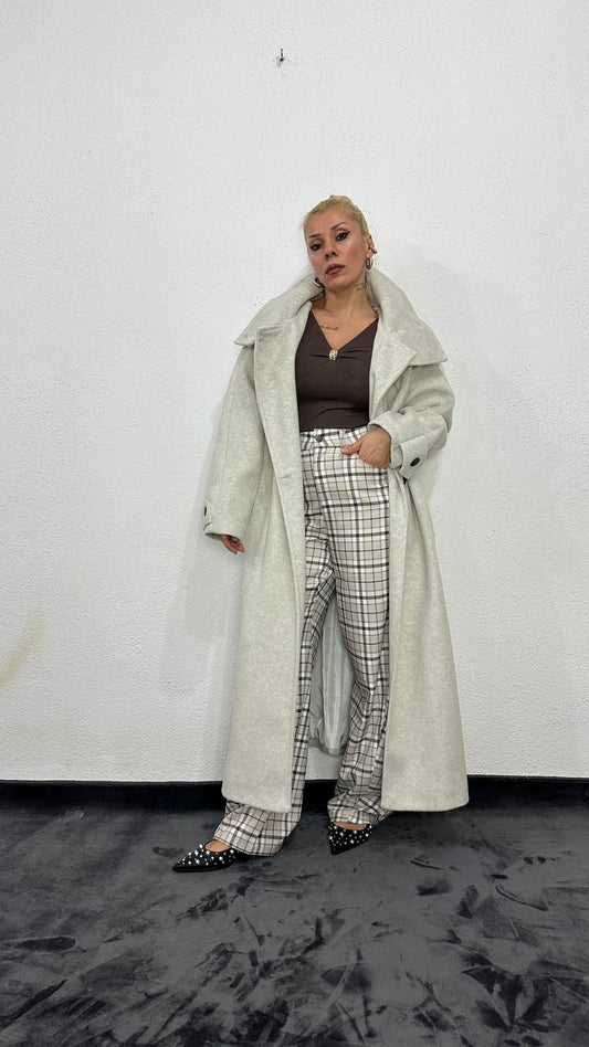 NuNU By Krem Ekose Balon Fit Kumaş Pantolon L