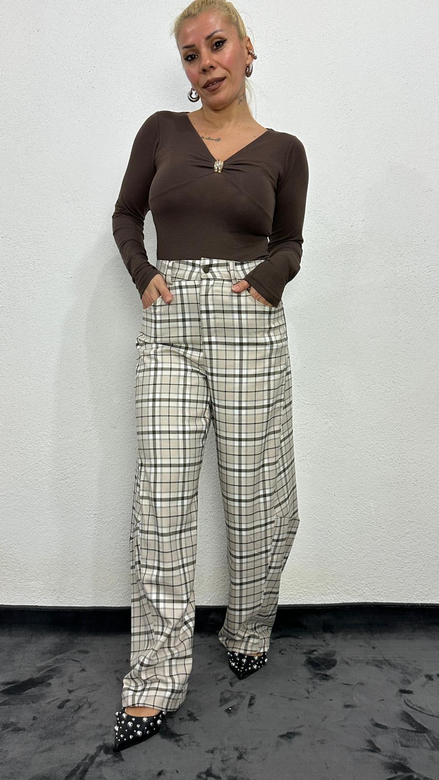 NuNU By Krem Ekose Balon Fit Kumaş Pantolon