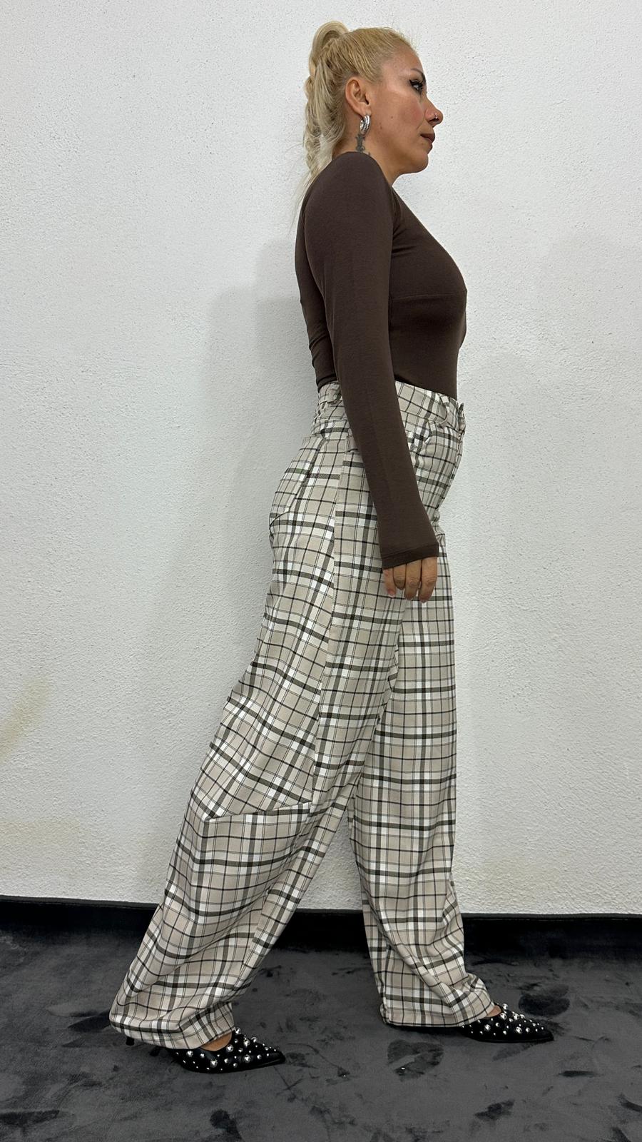 NuNU By Krem Ekose Balon Fit Kumaş Pantolon