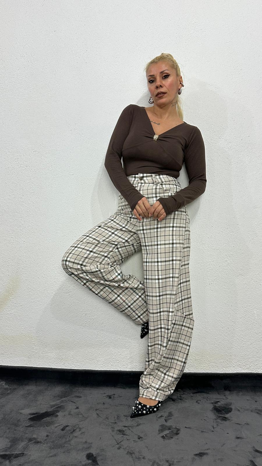 NuNU By Krem Ekose Balon Fit Kumaş Pantolon