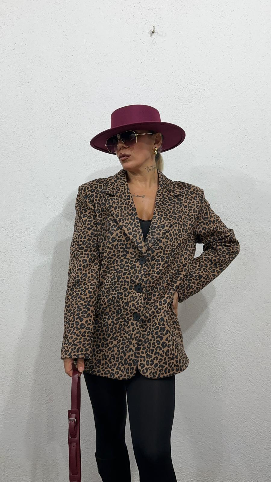 Leopar Süet Ceket