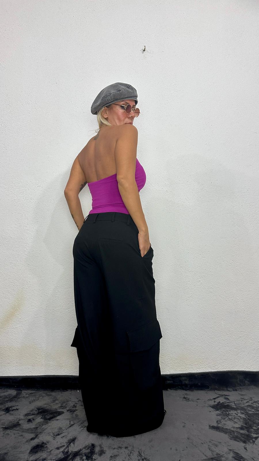 Lady’S Mor Zincir Detay Body Suit Bluz