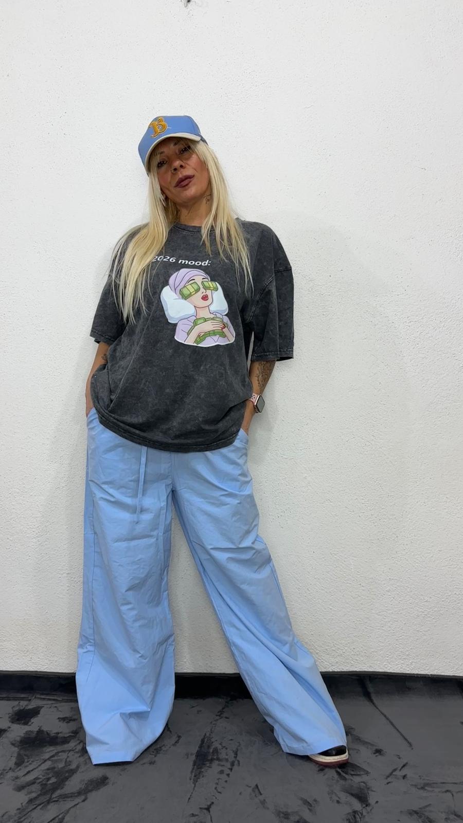 NuNu By 2026 Mood Oversize Antrasit Yıkama Tshirt
