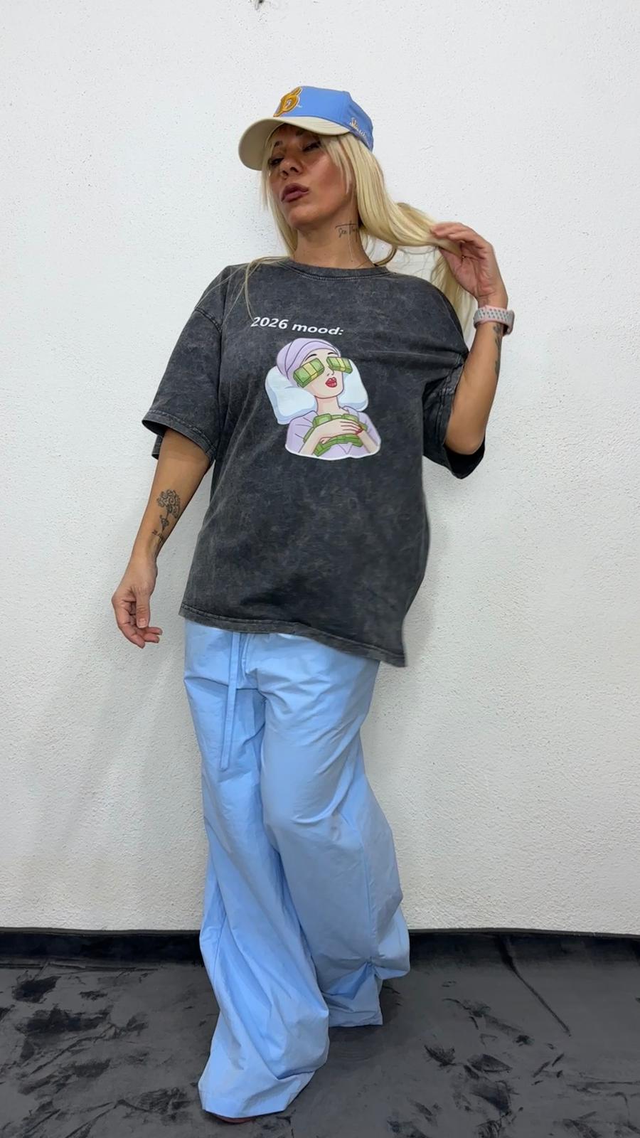 NuNu By 2026 Mood Oversize Antrasit Yıkama Tshirt