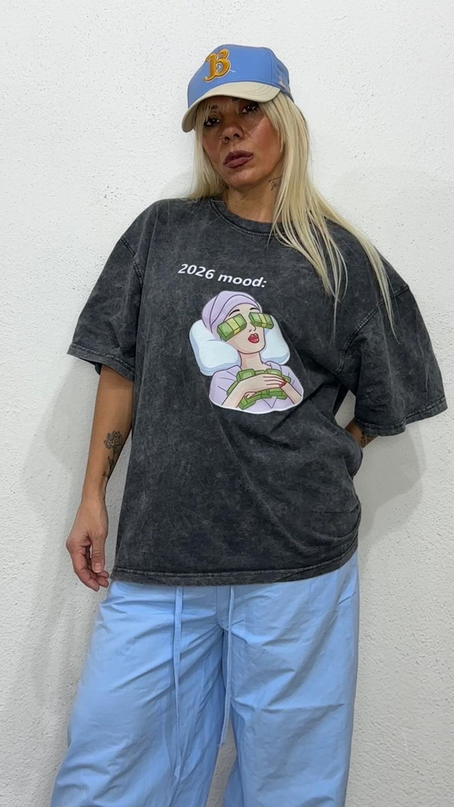 NuNu By 2026 Mood Oversize Antrasit Yıkama Tshirt