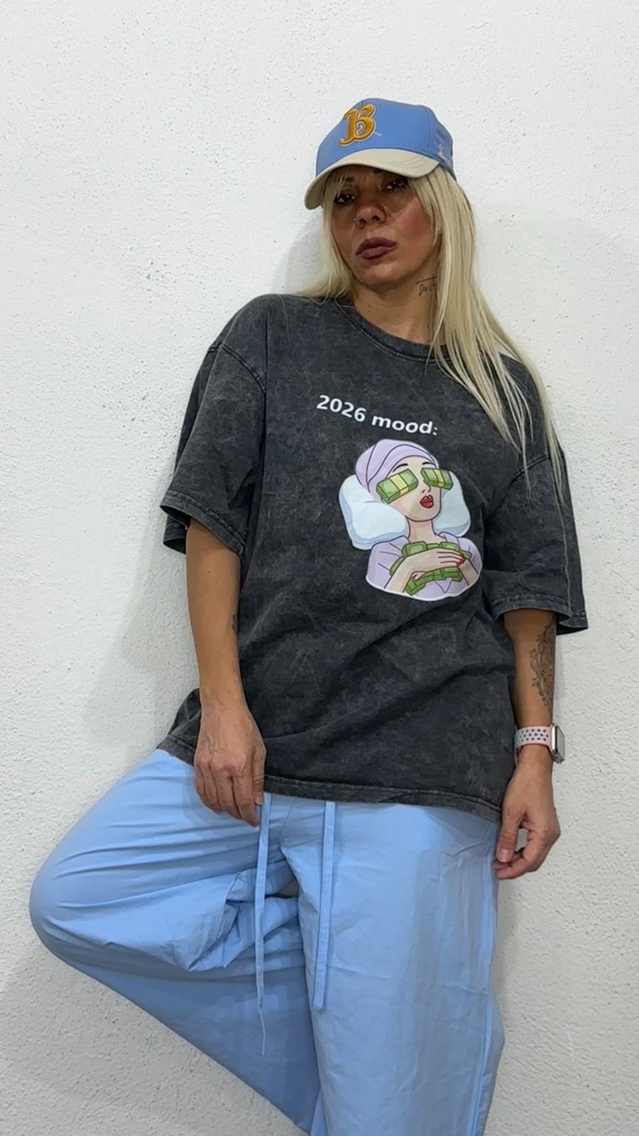 NuNu By 2026 Mood Oversize Antrasit Yıkama Tshirt