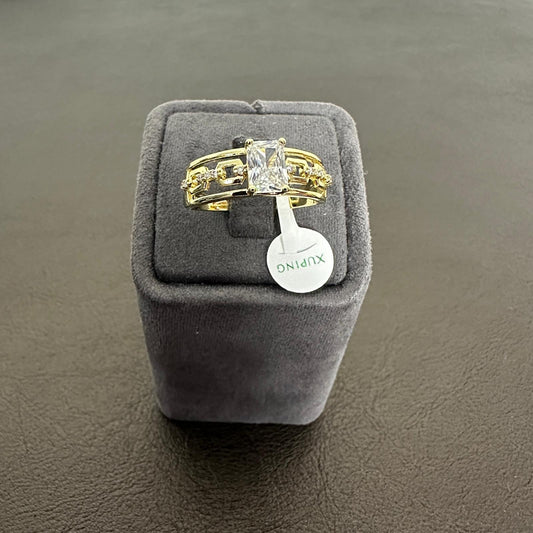 NuNu By Ayışığı Dörtgen Taş Detay Xuping Yüzük