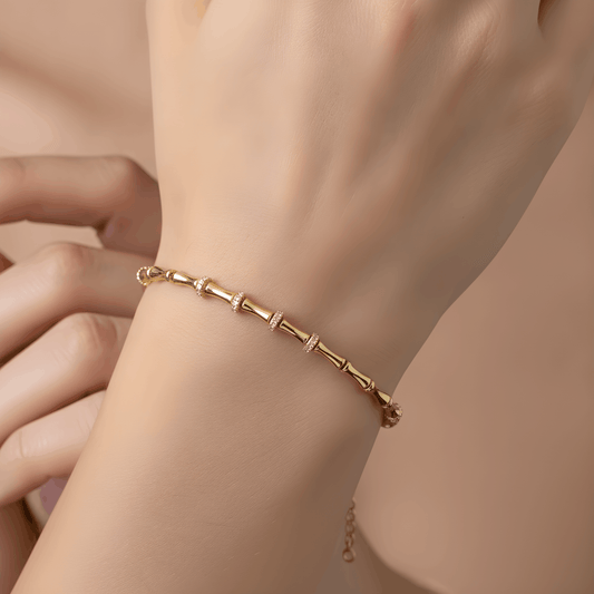 NuNu By Bamboo Luxe Xuping Taş Detaylı Bileklik Gold