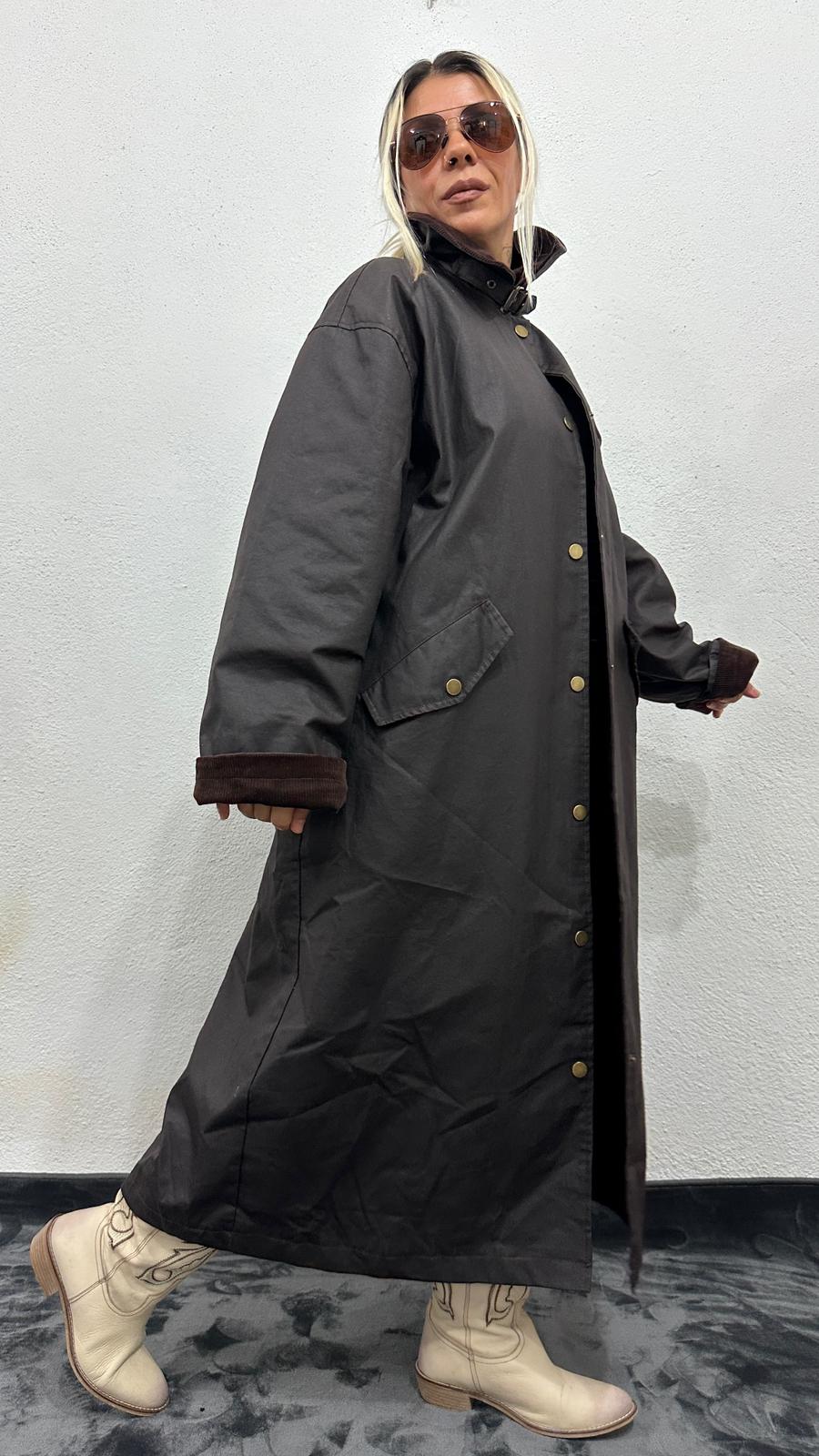 NuNu By Barbour İlhamlı Acı Kahve Oversize Uzun Mont