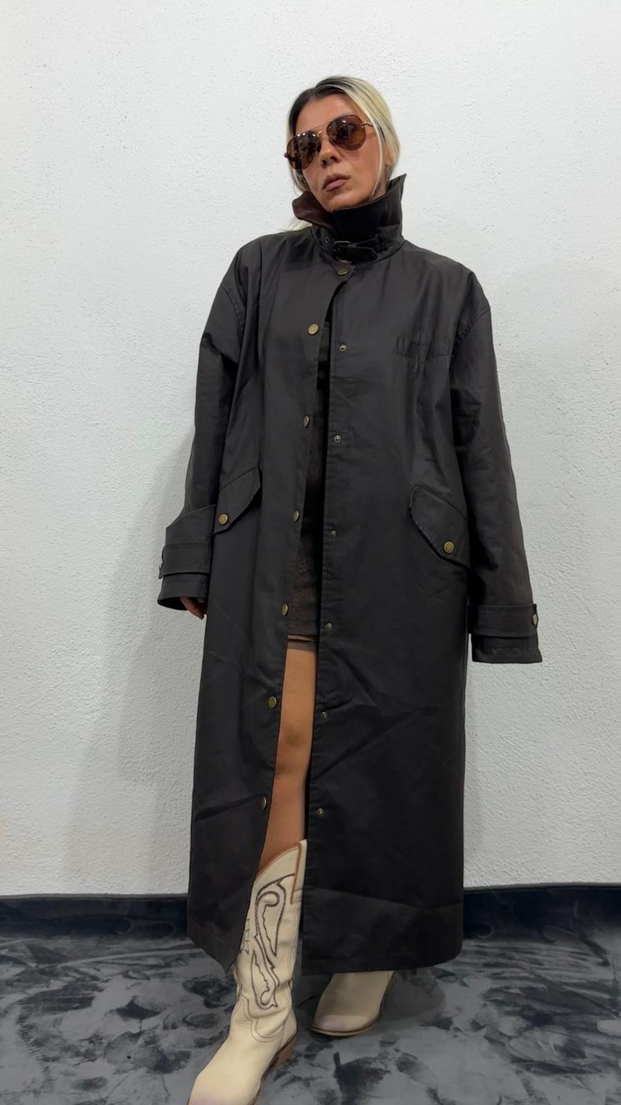 NuNu By Barbour İlhamlı Acı Kahve Oversize Uzun Mont