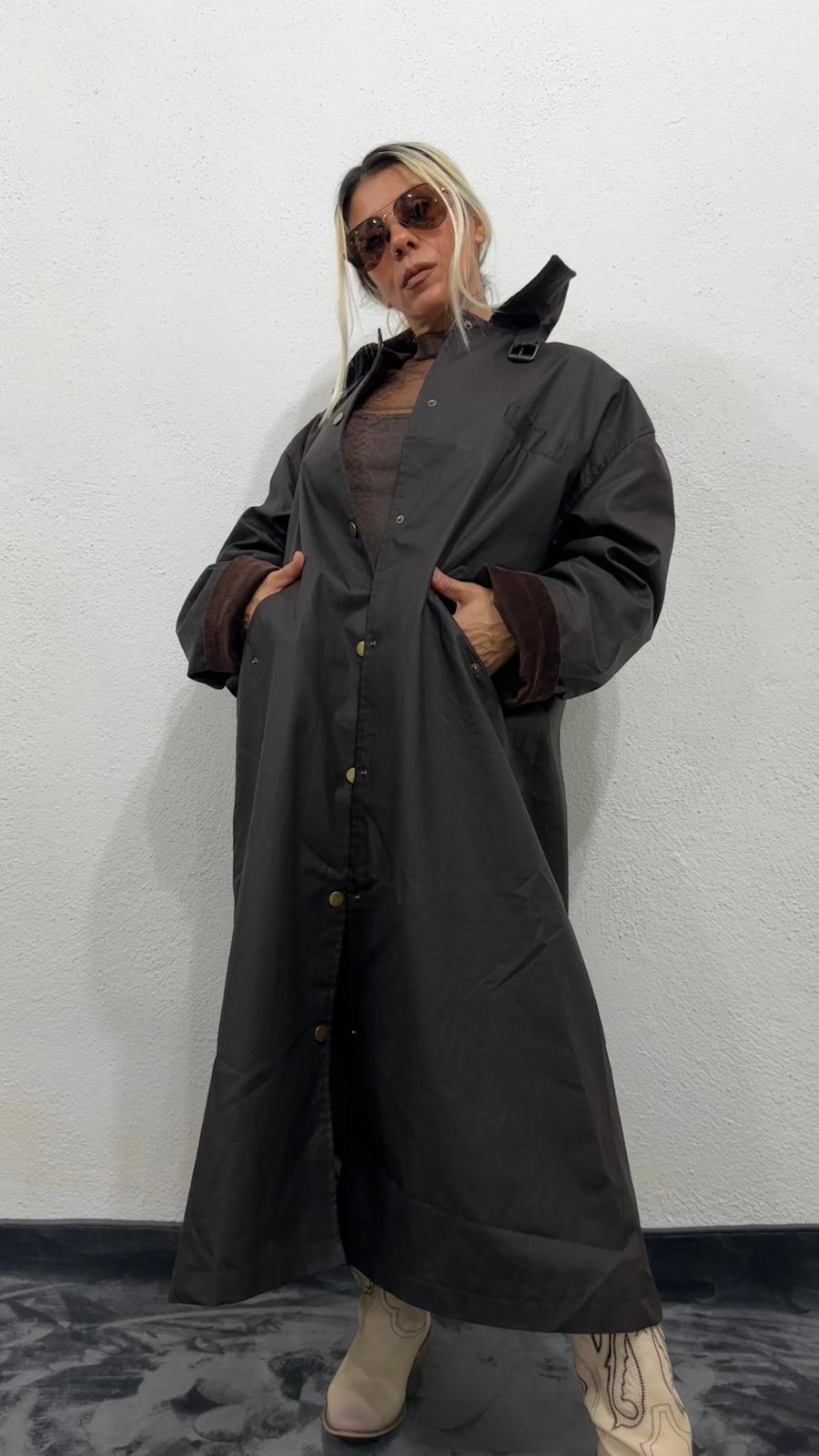 NuNu By Barbour İlhamlı Acı Kahve Oversize Uzun Mont