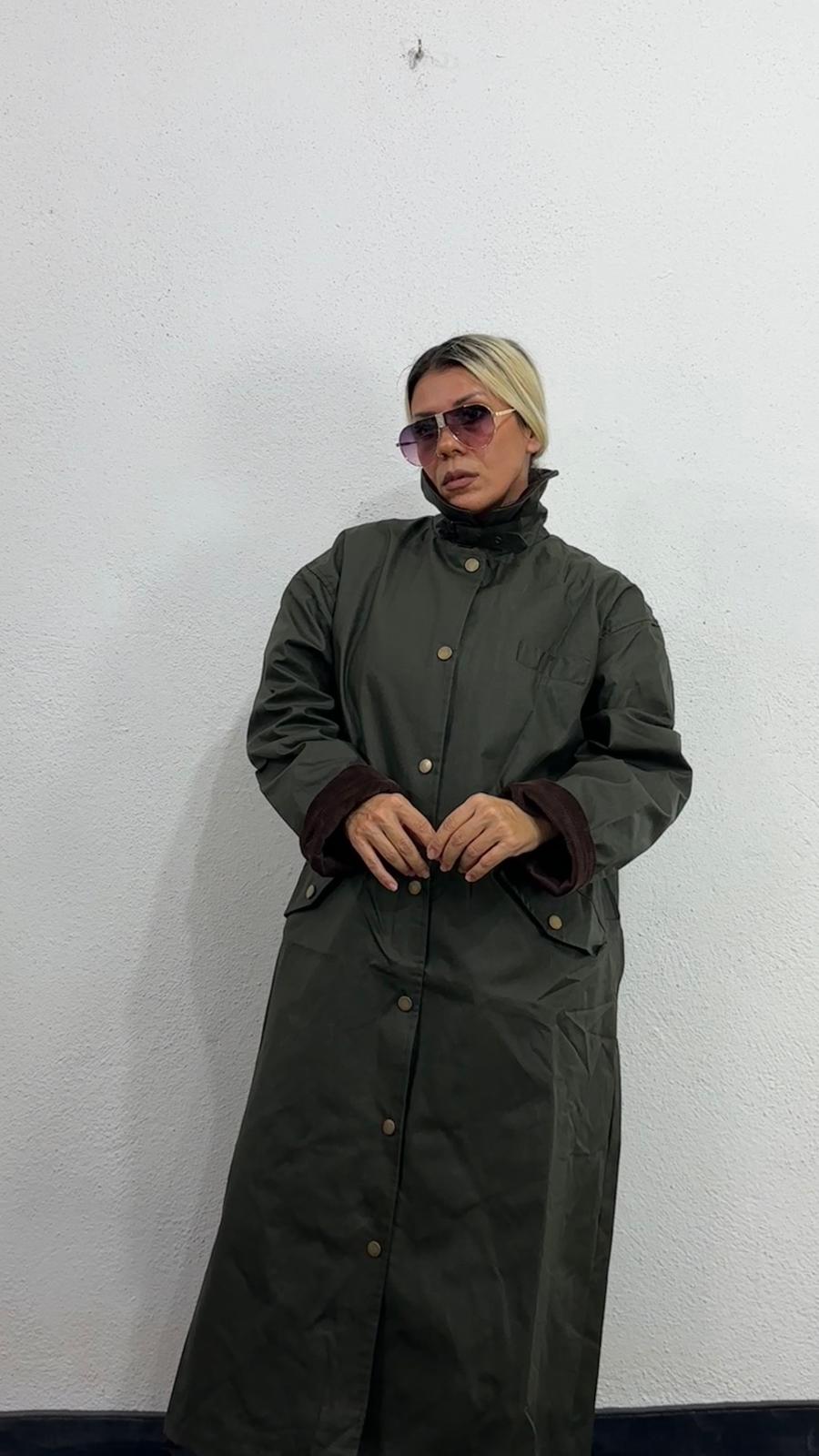 NuNu By Barbour İlhamlı Haki Oversize Uzun Mont