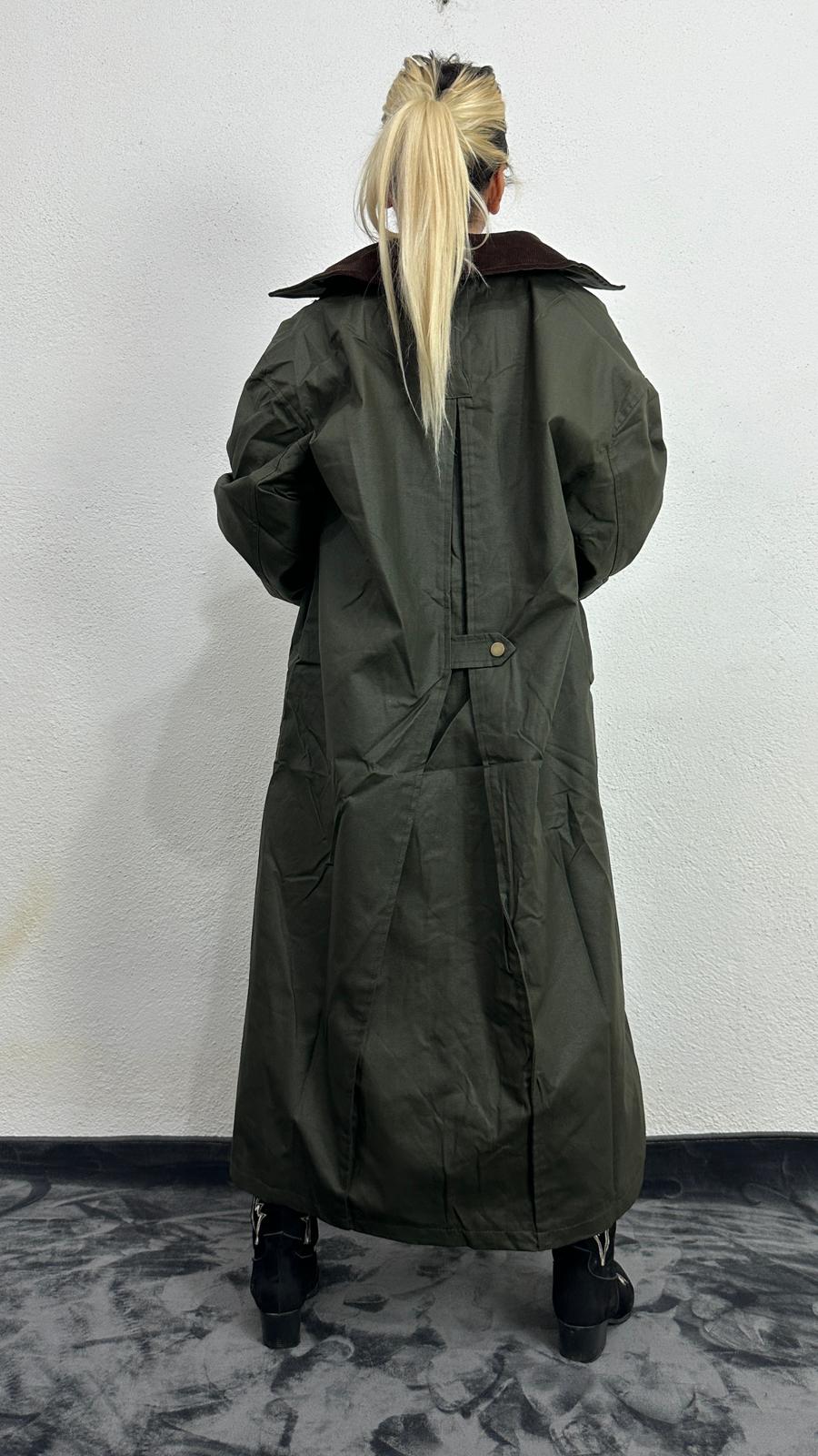 NuNu By Barbour İlhamlı Haki Oversize Uzun Mont